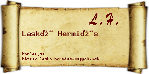 Laskó Hermiás névjegykártya